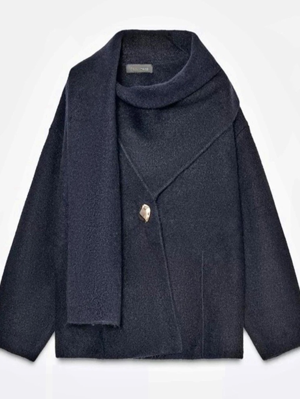 Zara Knit Scarf Coat Blogger Favorite